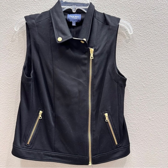 Peter Som Womens Vest Size Medium Black Moto Vest - Picture 1 of 5